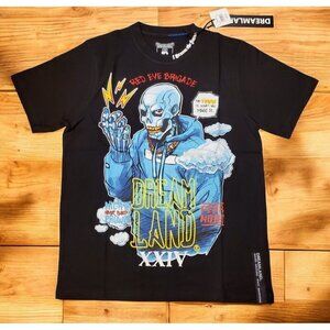 Dreamland Graphic T-shirt Men's Size Large Black 100% Cotton Streetwear NWT